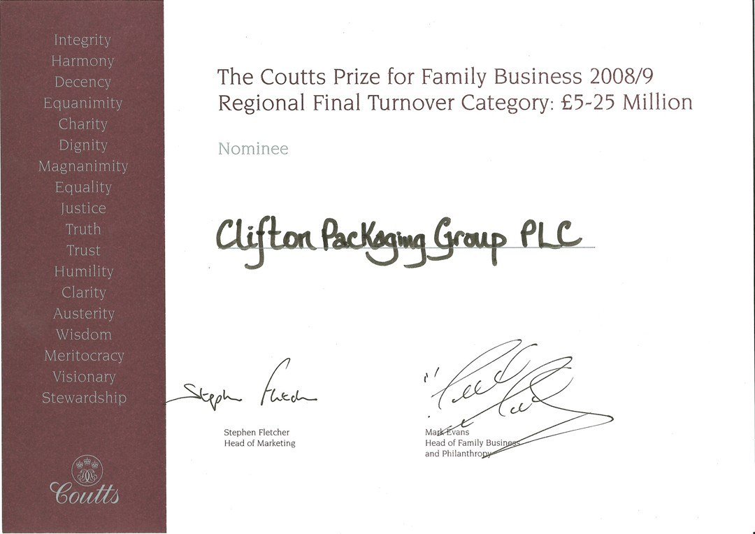 The Coutts Prize for Family Business 2008/09
