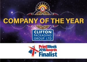 Print Week 2018 Awards Finalist, Company of the Year, Clifton Packaging Group